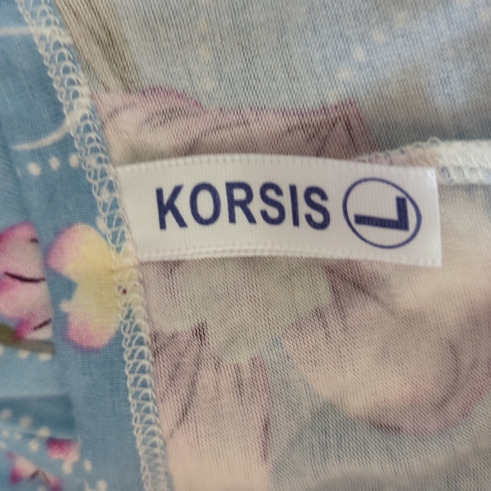 Korsis LG, blue floral short sleeve dress - Picture 5 of 5